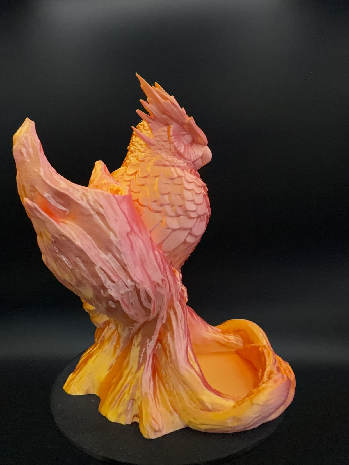 The Omen Owl dice tower, view 4 [Pink Gold]