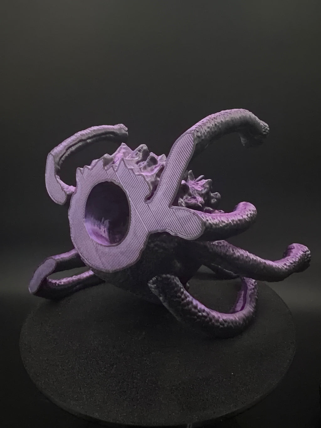 Underside opening of the creature dice tower [Black Purple]