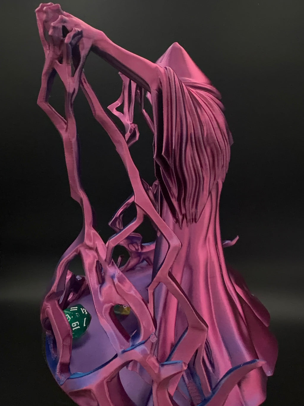 Behold the Wizard blue and pink dice tower, view 3 [Pink Blue]