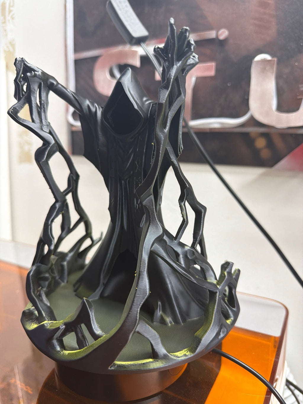 Black gothic statue studio process photo by WiiN Studio
