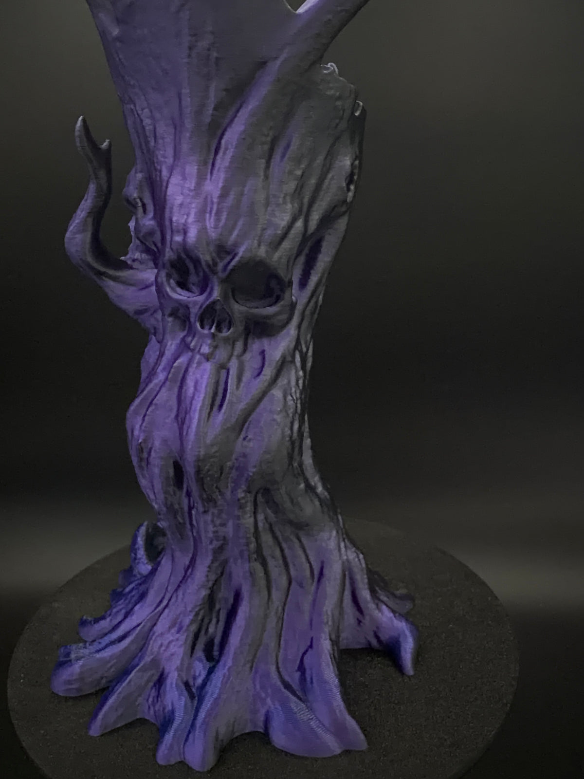 The Bonewood blue and purple skull tree dice tower, view 3 [Black Purple]