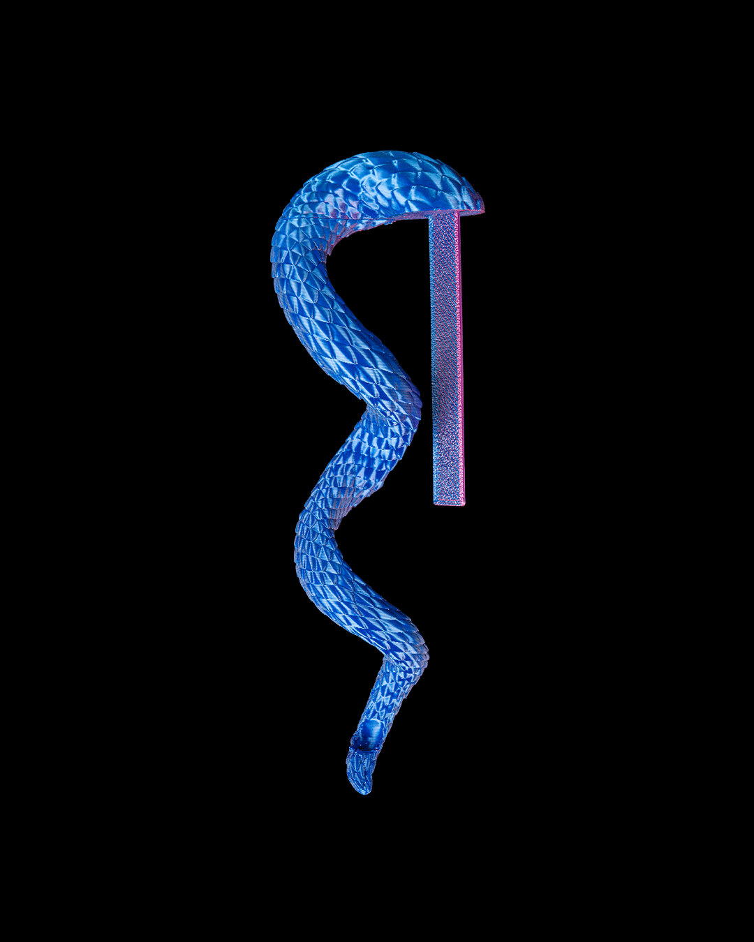 Dragon Tail pen holder blue single color view showing clip shape for notebook or book edge