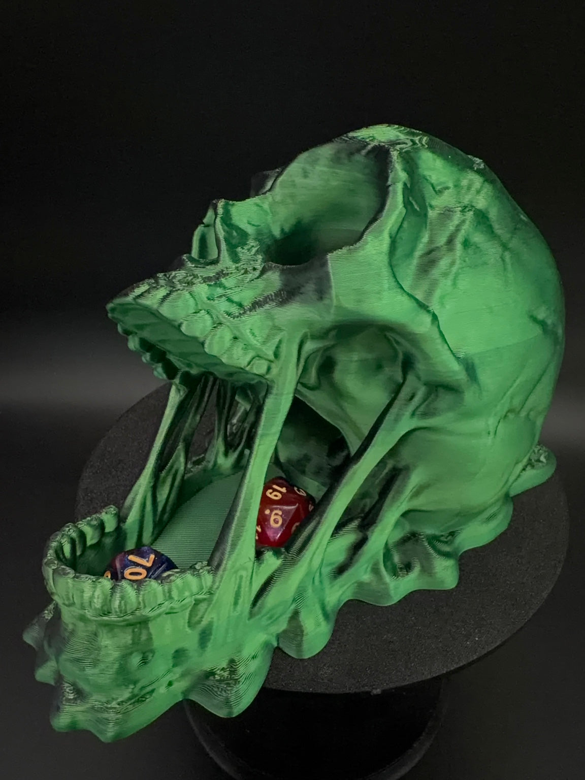 The Gravejaw green and black skull dice tower, view 1 [Black Green] [General]