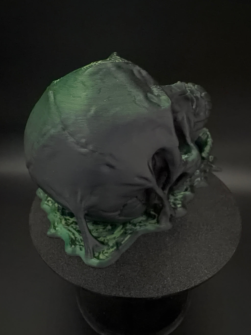 The Gravejaw green and black skull dice tower, view 3 [Black Green]