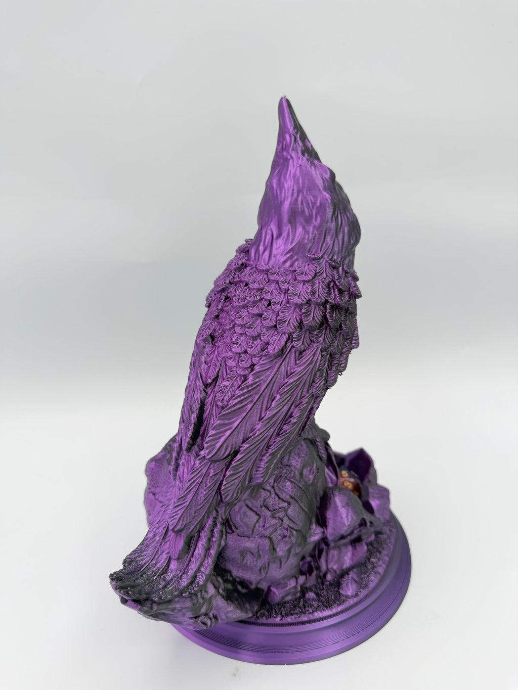 Hollow Crow dice tower – Black Purple – back view
