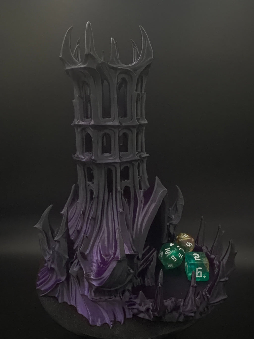 Obsidian Citadel dice tower front angle