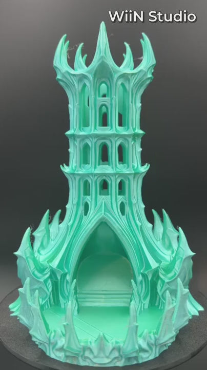 Obsidian Citadel Dice Tower, 8" Tall