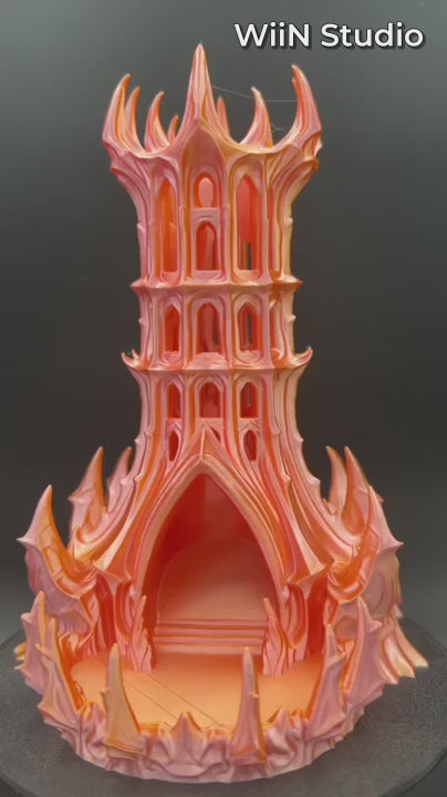 Obsidian Citadel Dice Tower, 8" Tall