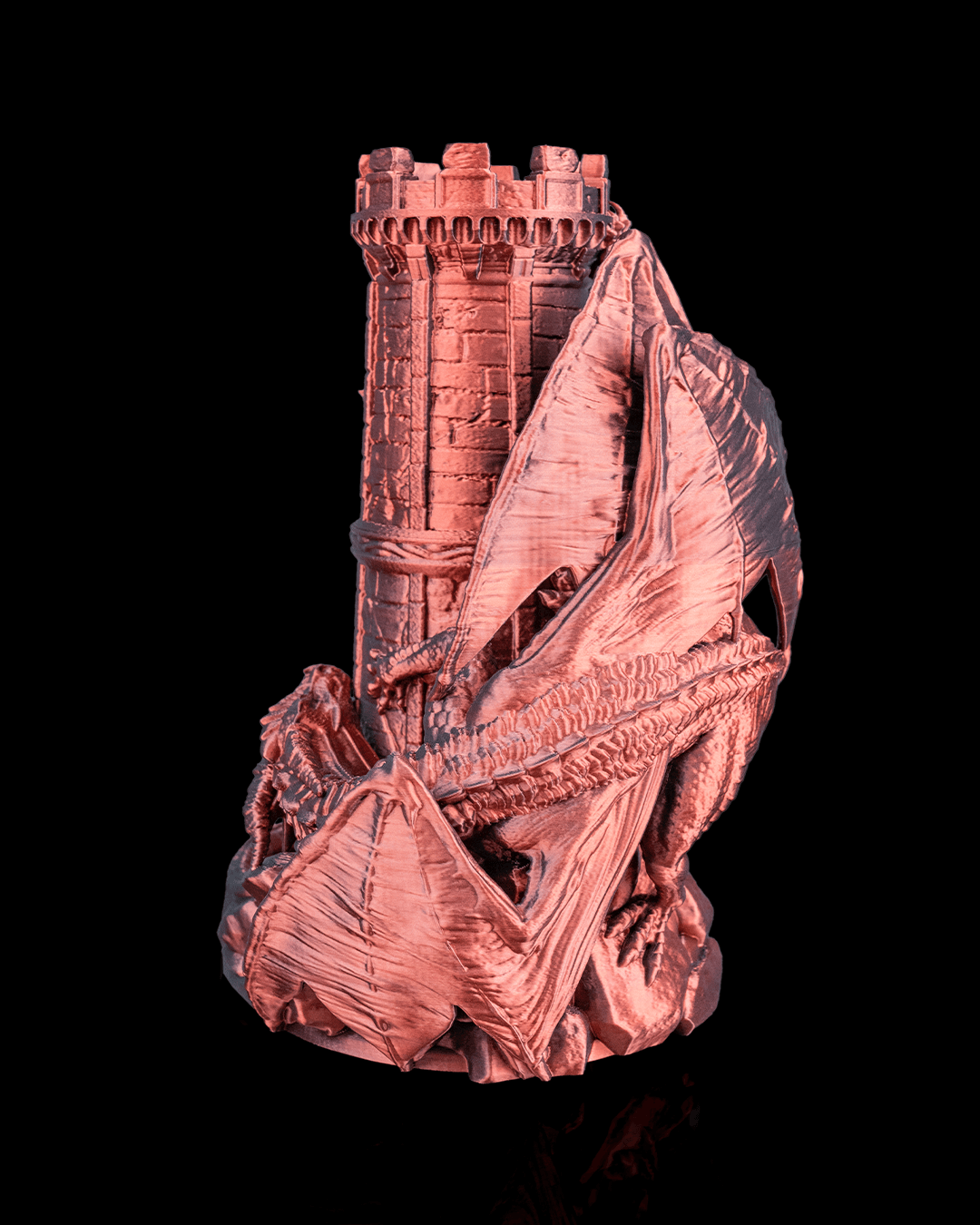 Twin Fate Dragon Dice Tower wing detail and rear tower view