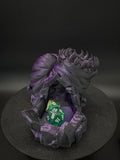 Front dice tray view of purple and black maw dice tower [Black Purple] [General]